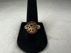 Order Of The Eastern Star Red Garnet 10k Ring     Size 7