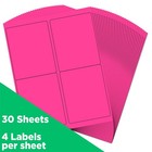 Jam Paper Neon Pink Shipping Address Labels  4x5  Quarter Page  120 Pack