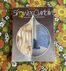 Vintage 80 s Swans Vinyl Shower Curtain  tan   Brown 