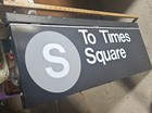 Vintage 1972 Nyc Subway Street Times Square Sign Porcelain Massimo Vignelli Rare