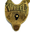 Antique Wheel Brass Padlock Vintage Lock No Key Rare Miniature Metal Small