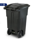 64 Gallon Black Trash Can With Wheels And Lid