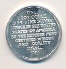 1974 Eagle The Letcher Mint 1 One Troy Ounce 999 Silver Round