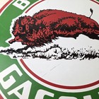 Vintage Buffalo Gasoline Sign - Gas Motor Oil Pump Plate Porcelain Sign