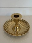 Vintage Brass Scalloped Chamber Candlestick Holder 5     Wide