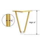 Gold Hairpin Furniture Legs Set 4 Metal Diy Table Cabinet Legs Floor Protectors