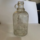 Vintage Clear Embossed Glass Jug Bottle - Racine  Wisconsin