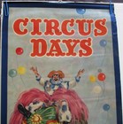 Original Vintage Circus Days Poster   Sign W Clown On Elephant