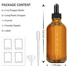 6 Pack  4 Oz Dark Amber Dropper Bottles With Measured Dropper  Glass Eye Dropper