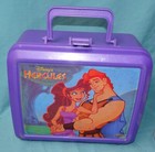 Vintage 90s Plastic Aladdin Disney Hercules Megara Purple Lunch Box With Thermos