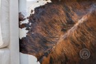 Brindle Dark Genuine Cowhide Rug - Size 6x6    - Top Quality