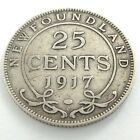 1917c Newfoundland 25 Twenty Five Cent Circulated Canadian George V Coin L478