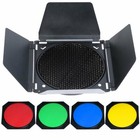 Godox Bd-04 Barn Door Honeycomb Grid   4 Color Filters For Standard Reflector Us