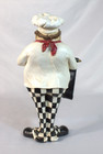 Chef Statue Figurine Kitchen Decor Holding Chalkboard Checkered Pants Cute