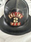 Vintage Leather Cairnes   Bros Firefighter Helmet Pfd Engine 2 With Badge Shield