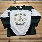 Vintage 90s Green Machine Stitched   5 Boudiette Hockey Jersey Youth Size Large