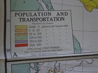 Vintage Large Nystrom Educational School Wall Map Population Industries 3  By 4 