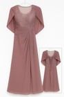 Wear Your Love Mother Of Bride Dress Gown Sz 18w 20w Mauve Chiffon Cape Corset