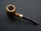 Missouri Meerschaum Corn Cob Pipe Country Gentleman Bent Black Danish Stem