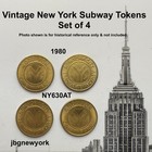 1980 Vintage New York City Subway Transit Token  Set Of 4  Ny630at  5u