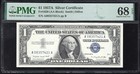 1957-a  1 Silver Certificate Pmg 68 Epq  superb Gem  Fr 1620 57421
