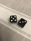 Pair Vintage Rhinestone Slightly Heavy Standard Size Black Dice
