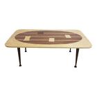 Custom Mahogany Inlaid Mid Century Danish Space Age Coffee Table  C