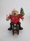 Erzgebirgische Volkskunst Germany Christmas Santa Claus On Sled Incense Smoker