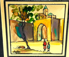 Vintage Judaica Jewish Hadar Aviv Jerusalem Israel Enamel Art Hebrew Judaism