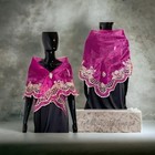 Handmade Filipino Alampay Shawl     Organza Cutwork Embroidery W  Brooch
