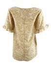 Michael Michael Kors Women s Paisley-print Ruffled Top  l  Khaki 