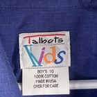 Talbots Kids Shirt Blue Button Up Long Sleeve Size Youth 10 Nwt Usa