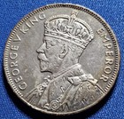 Mauritius 1 Rupee 1934 - Silver 0 916 - George V  - High Grade Pretty Toning