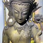 Vintage  Tibet Bronze Standing Tara Sculpture 17 5 In Buddhism Goddess
