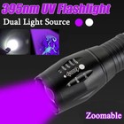 Zoom 395nm Uv Light Blacklight Rechargeable Tactical Led Flashlight 18650 Lamp