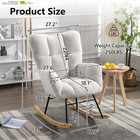 Nioiikit Nursery Rocking Chair Teddy Upholstered Glider Rocker Rocking Accent Ch