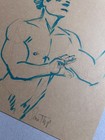 Nude Male Drawing- Original Fine Art- Direct From   Signed By Artist
