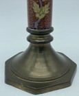 Vintage Pair Of Cloisonne Candlesticks Candle Holders Brass Base