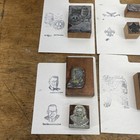 Vintage Ink Stamp Lot Of 13 