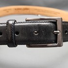 Kirkland Signature Belt Mens 38 Black Italian Full Grain Leather Dress Buckle