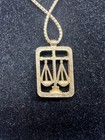 Vintage Avon 1970s Star Signs Zodiac Astrology Libra Large Pendant Necklace Gold