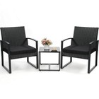 3-piece Outdoor Wicker Bistro Set - Patio Conversation Furniture For Garden   De