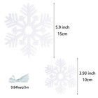 2 Pack White Felt Snowflake Garland Banner Winter Garland Snow Banner 