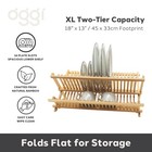 Oggi 7729 2 Tier Xl Folding Bamboo Dish Drying Rack  16 Plate Slots