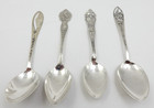 Vintage Set Of 4 Sterling Silver Souvenir Spoons  78 7 Grams Scrap