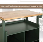 Kitchen Island Cart Rolling Wheels Buffet Storage Cabinet Trolley W  Wood Table