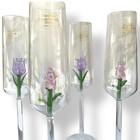 Set Of 4 Glass Flower Champagne Flutes Wedding Toasters Tulip   Rose Design