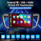 For Honda Accord 2013-2017 Apple Carplay Car Stereo Radio Android16 Gps Rds Wifi