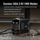 Sunstac Mig Welder  140a 110v Flux Core stick lift Tig 3 In 1
