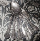 6 Antique Silver Plate Serving Spoons Sheffield Grapes Reed   Barton